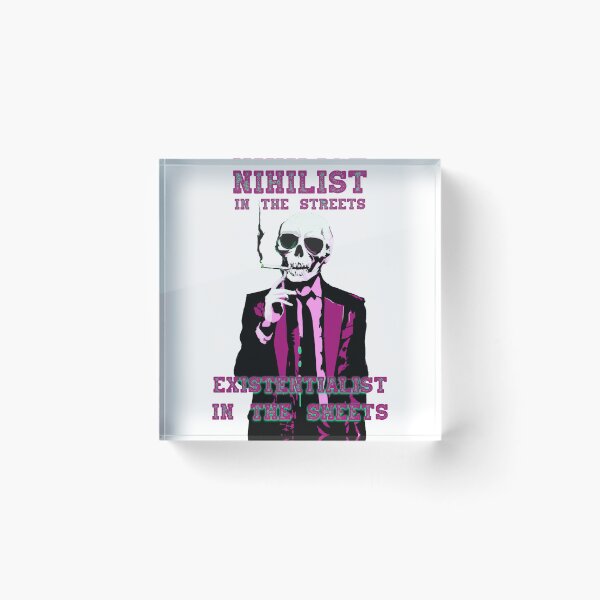 Artikelvorschau, Nihilist In The Streets, Existentialist In The Sheets Pop Art Skull entworfen und verkauft von PVSKI.