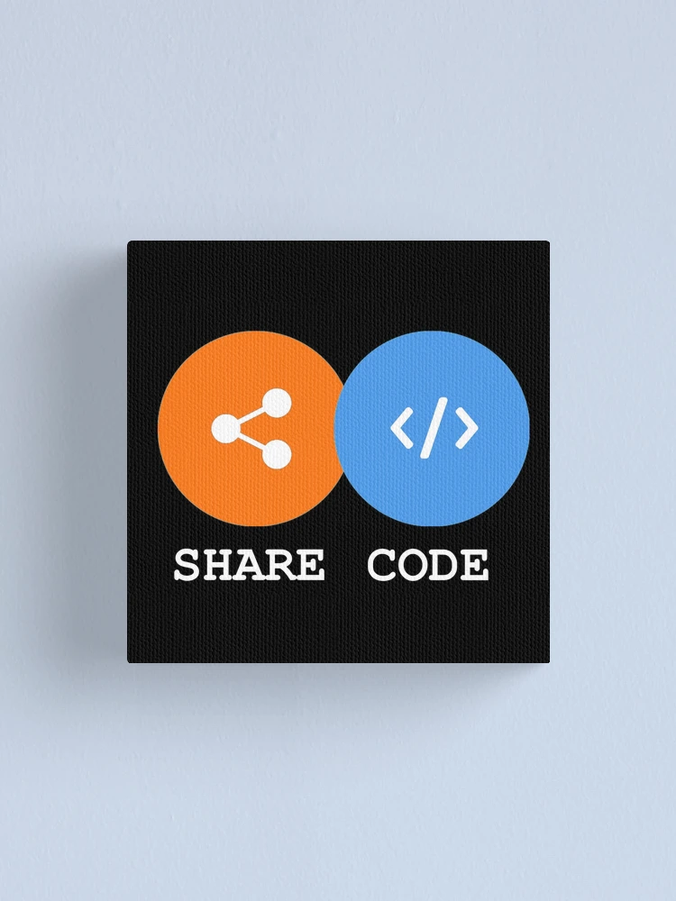 Thumbnail 1 of 3, Canvas Print, share code white edition designed and sold by yourgeekside.