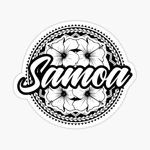 Aperçu de l'œuvre Samoa - Cercle Tribal - Fleurs d'Hibiscus - Noir créée et vendue par Darling DeDe.