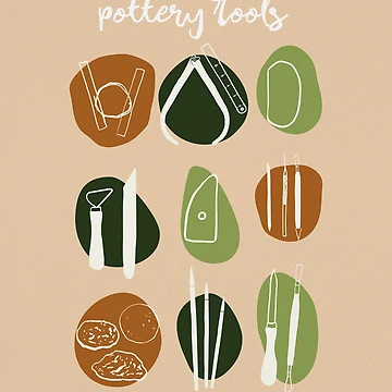 Artwork thumbnail, Boho Pottery Tools by Teequeque