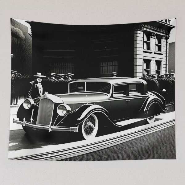 Item preview, Cruising Through the City: Black and White Urban Landscapes with Vintage Cars designed and sold by Lnet16.