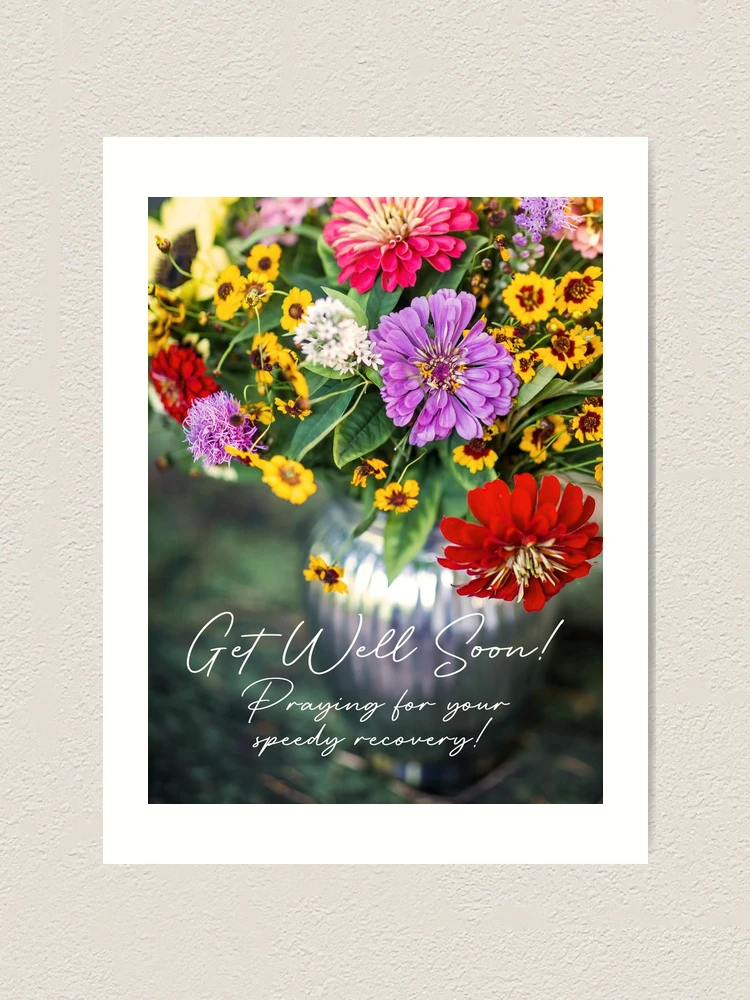 Thumbnail 1 of 3, Art Print, Get Well Soon (Flowers) designed and sold by Paper Bee Gift Shop.