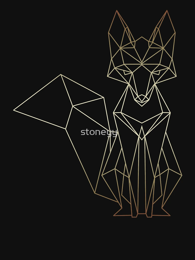Thumbnail 4 of 4, Fitted T-Shirt, Geometric Fox / Geometric designed and sold by stoneyy.