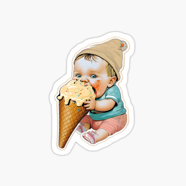 Aperçu de l'œuvre Bébé mange de la glace créée et vendue par mtamri.