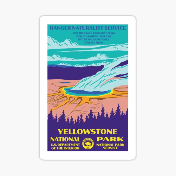 Aperçu de l'œuvre Style WPA de Yellowstone créée et vendue par Justonescarf.