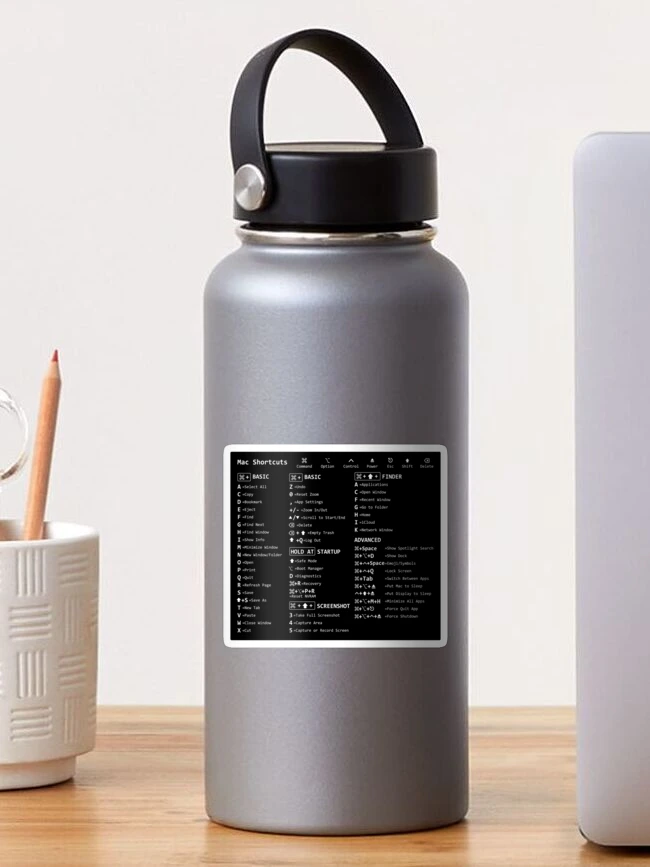Imagen 1 de 3, Pegatina con la obra Mac Shortcuts (black), diseñada y vendida por wdevkn.