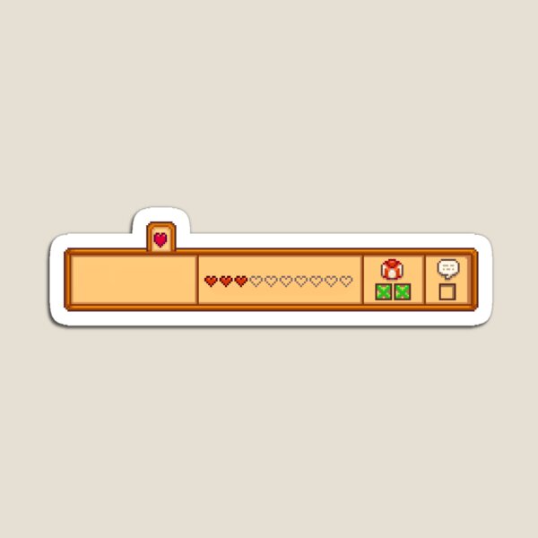 Artikelvorschau, Stardew Valley Relationship Bar 3 heart 2 present 0 talk entworfen und verkauft von aiya-pixels.