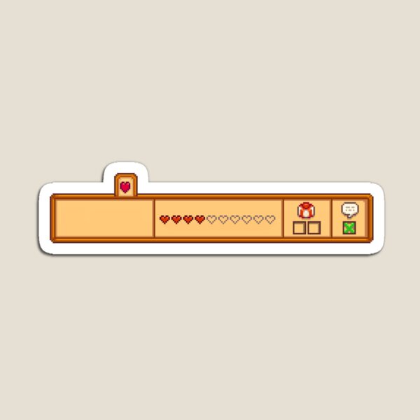 Artikelvorschau, Stardew Valley Relationship Bar 4 heart 0 present 1 talk entworfen und verkauft von aiya-pixels.