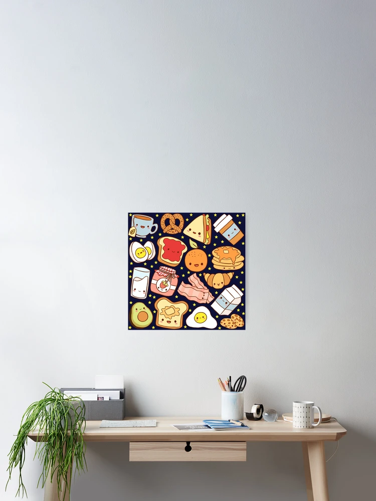 Thumbnail 2 of 3, Poster, Kawaii breakfast pattern designed and sold by Yarafantasyart.