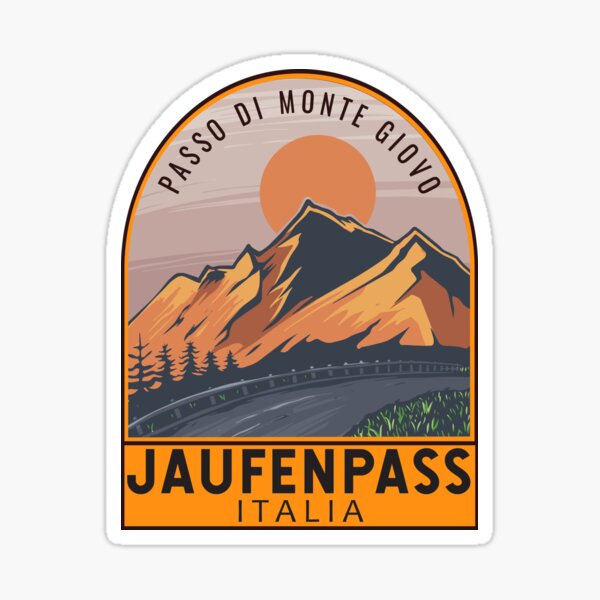 Artikelvorschau, Jaufenpass Italien Retro-Reiseemblem entworfen und verkauft von KrisSidDesigns.