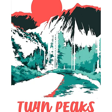 Aperçu de l'œuvre Affiche de bienvenue tonale des parcs nationaux classiques de Twin Peaks de FifthSun