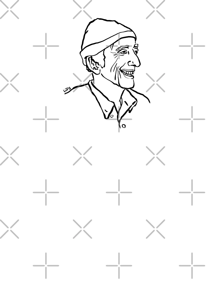 Thumbnail 7 of 7, Oversized T-Shirt, Jacques Cousteau outline designed and sold by WhenPigsSwim.