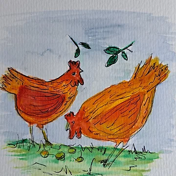 Artwork thumbnail, Hungry chickens by loubie76