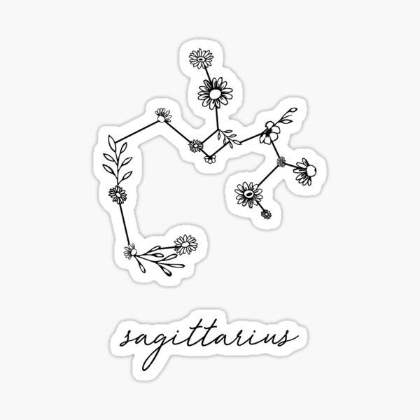 Aperçu de l'œuvre Constellation de fleurs sauvages du zodiaque Sagittaire créée et vendue par aterkaderk.