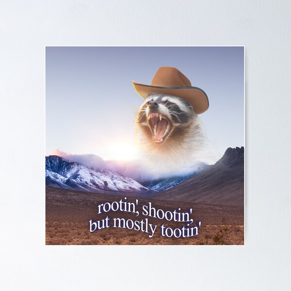 Artikelvorschau, Rootin Shootin, aber meistens Tootin Cowboy Waschbär Wortkunst entworfen und verkauft von snazzyseagull.