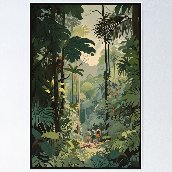Item preview, Jungle Trek: un gouache antiguo del Parque Nacional Manuel Antonio de Costa Rica designed and sold by Heritage Print Co.