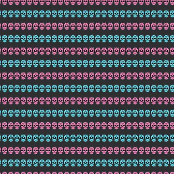 Artwork thumbnail, Pink and Blue Skull Pattern by Aaron2610