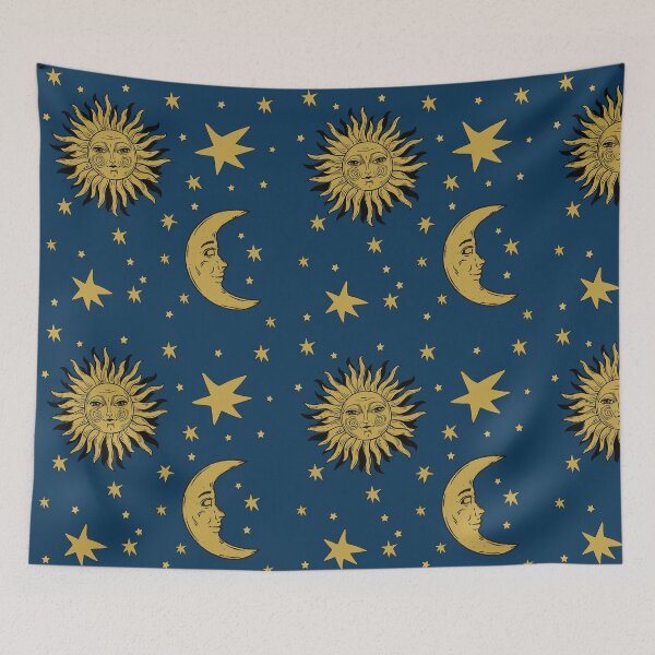 Aperçu de l'œuvre Motif soleil et lune céleste Whimsi-goth des années 90 créée et vendue par kpvart.