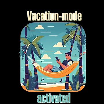 Artwork thumbnail, Vacation mode activated between two palm trees by TeePulseMania