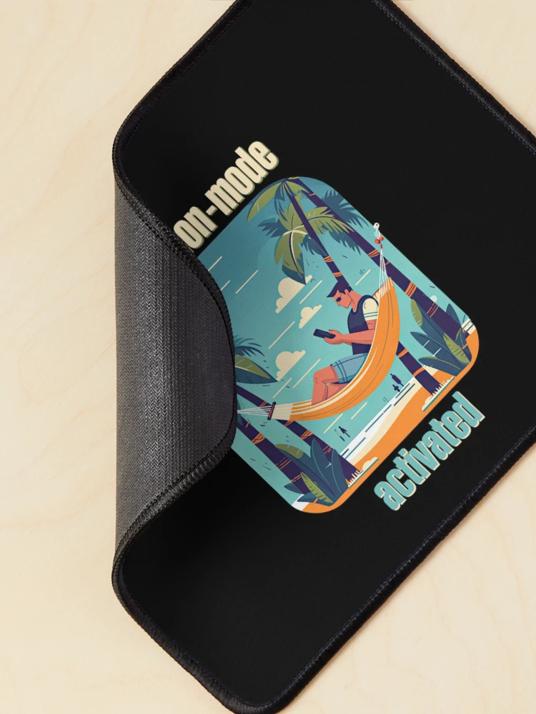 Thumbnail 2 of 5, Mouse Pad, Vacation mode activated between two palm trees designed and sold by TeePulseMania.