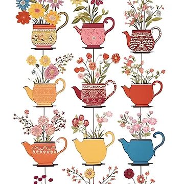 Artwork thumbnail, Flower Tea Pots by egneveRArt