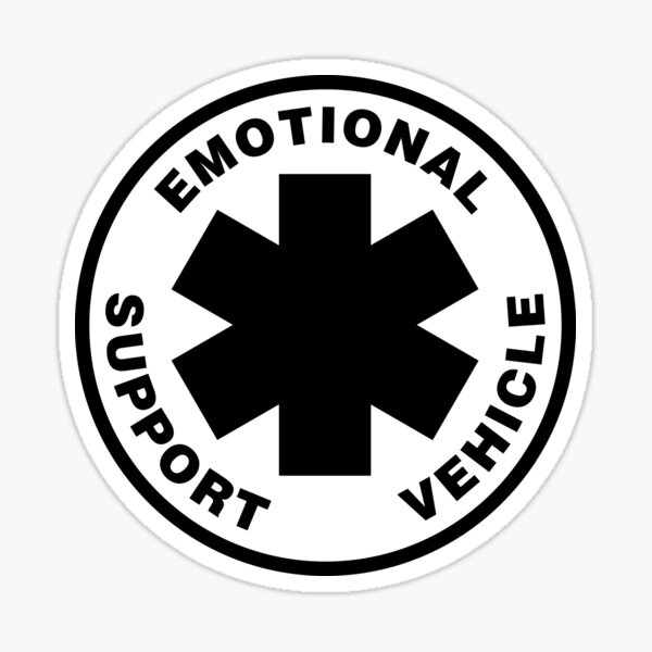 Artikelvorschau, Emotionaler Support Fahrzeugaufkleber OG Schwarzer Text entworfen und verkauft von BalticRoyalty.