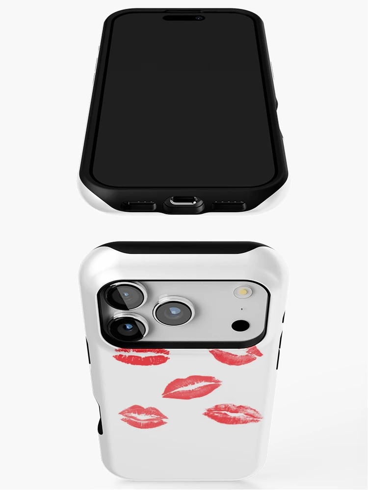 Aperçu 3 sur 4. Coque iPhone avec l'œuvre Rouge à lèvres rouge bisous créée et vendue par DelishDelights.