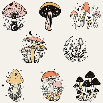 Artwork thumbnail, Magical Mushrooms Pattern by aliveinmiddle