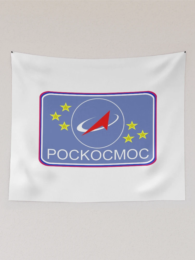 Thumbnail 2 of 3, Tapestry, Roscosmos Flight Suit Patch designed and sold by Nikki SpaceStuffPlus.