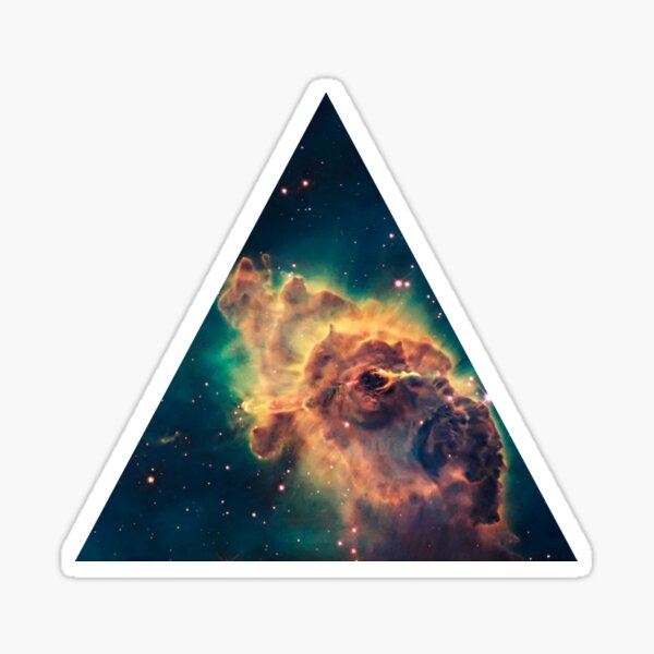 Aperçu de l'œuvre Triangle de nébuleuse cosmique – Sticker esthétique spatial créée et vendue par Kafka's Closet.