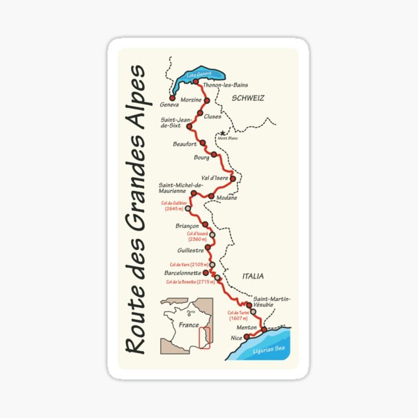 Item preview, Mapa de la Ruta de los Grandes Alpes designed and sold by studio838.