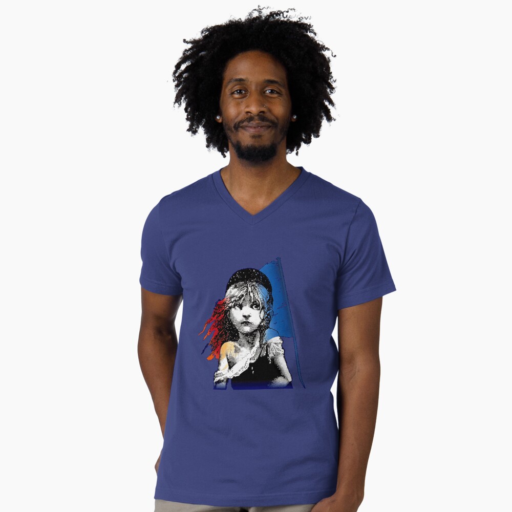 Vista previa del artículo con la obra «Camiseta de cuello en V», diseñado y vendido por Caroline Guercio.