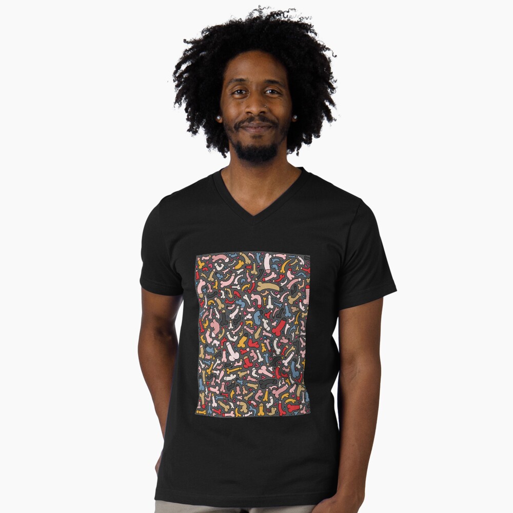 Vista previa del artículo con la obra «Camiseta de cuello en V», diseñado y vendido por boobland.