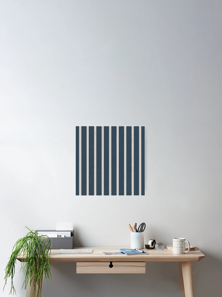 Thumbnail 2 of 3, Poster, Retro vertical dark large blue stripes designed and sold by SamJanner.