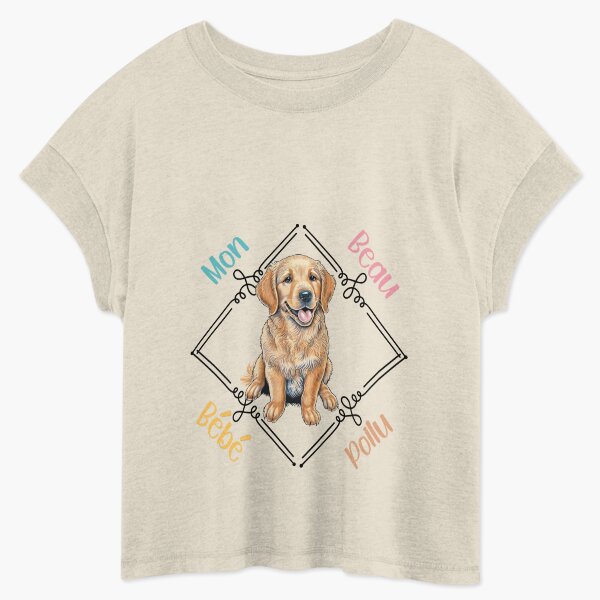Aperçu de l'œuvre Chien Golden Retriever (Goldie), mon beau bébé poilu pour les amoureux des chiens de chasse et de compagnie, en français. créée et vendue par isaweb.