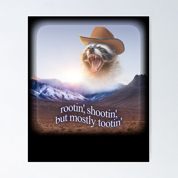 Artikelvorschau, Rootin-Shooting, aber hauptsächlich Tootin-Cowboy-Waschbär-Wortkunst entworfen und verkauft von TarHenry.