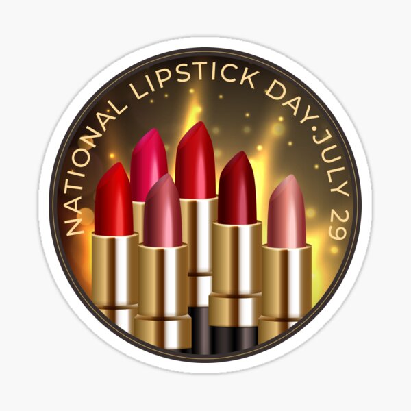 Item preview, Día Nacional del Lápiz Labial, lápices labiales coloridos designed and sold by HolidayBug.