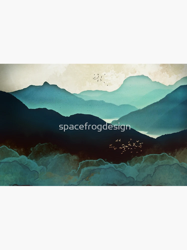 Imagen 4 de 4, Bolsos de mano con la obra Montañas Índigo, diseñada y vendida por spacefrogdesign.