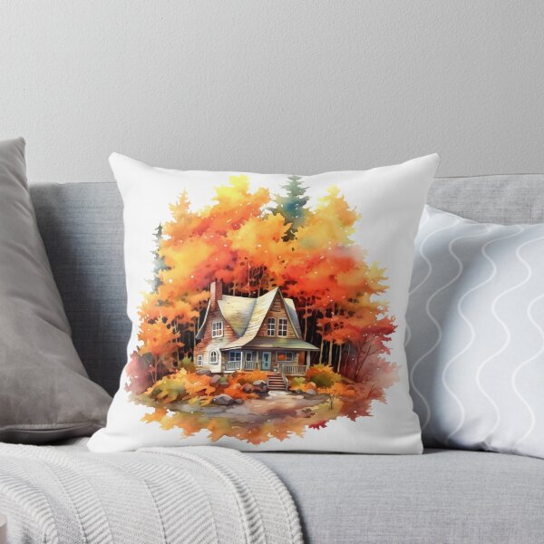 Artikelvorschau, Cozy Autumn Cottage Clipart, Herbst Rückzug, herbstliche Behausung, rustikale Gemütlichkeit, Ernte Haus, saisonale Komfort, warme Rückzug entworfen und verkauft von CoolorPaint.