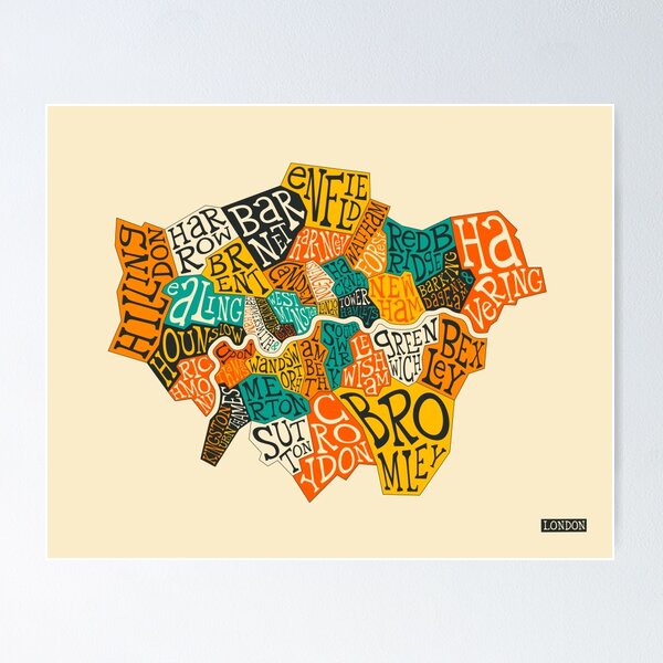 Artikelvorschau, LONDON BOROUGHS MAP entworfen und verkauft von JazzberryBlue.
