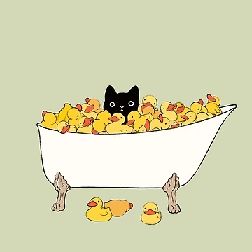 Artwork thumbnail, Black Kitty In Bathtub by bignosework