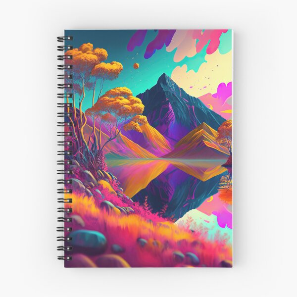 Item preview, Colorful Psychedelic Landscape Mountains designed and sold by Trippinink-.
