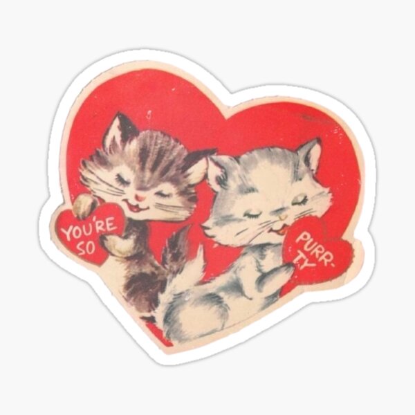Item preview, Gato vintage de San Valentín designed and sold by delilahmonroe.