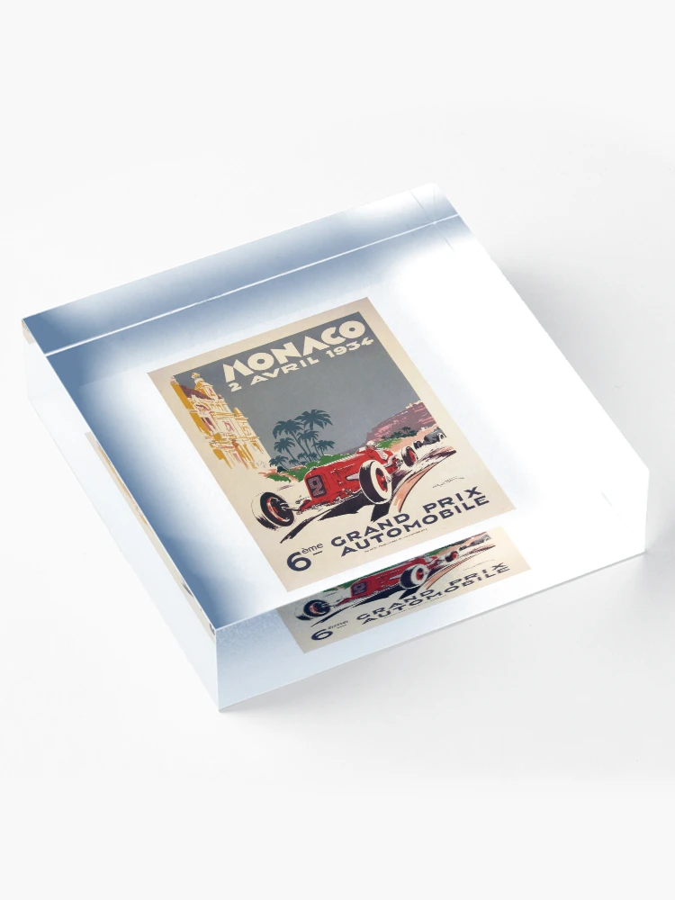 Imagen 4 de 5, Bloque acrílico con la obra Gran Premio de F1 de Mónaco 1934, diseñada y vendida por hgraziano.