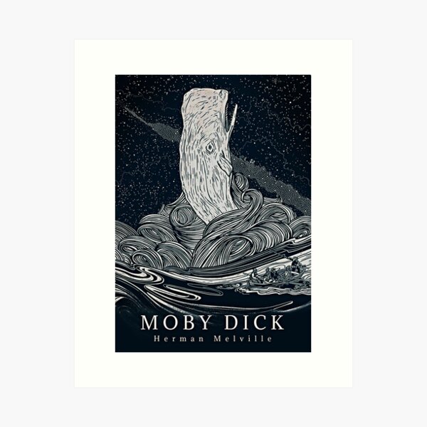 Aperçu de l'œuvre Couverture du livre Moby Dick par Herman Melville créée et vendue par booksnbobs.