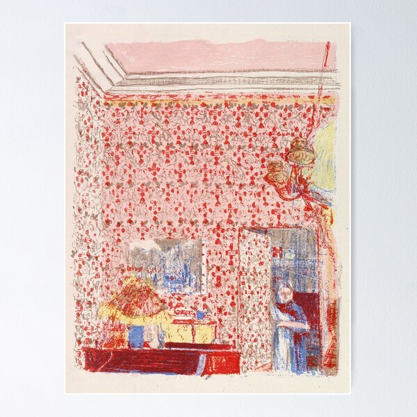 Item preview, Edouard Vuillard - Interior con papel pintado rosa I, 1889 designed and sold by Vintage Wall Art.