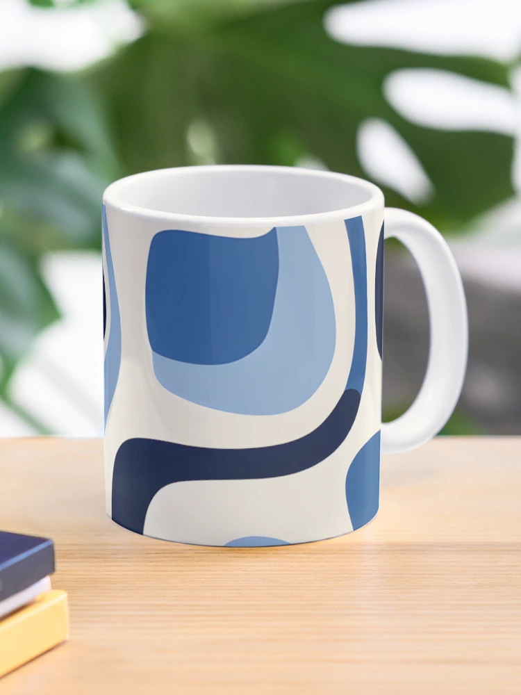 Thumbnail 1 of 6, Coffee Mug, Blue Indigo Abstract Shapes designed and sold by trajeado14.