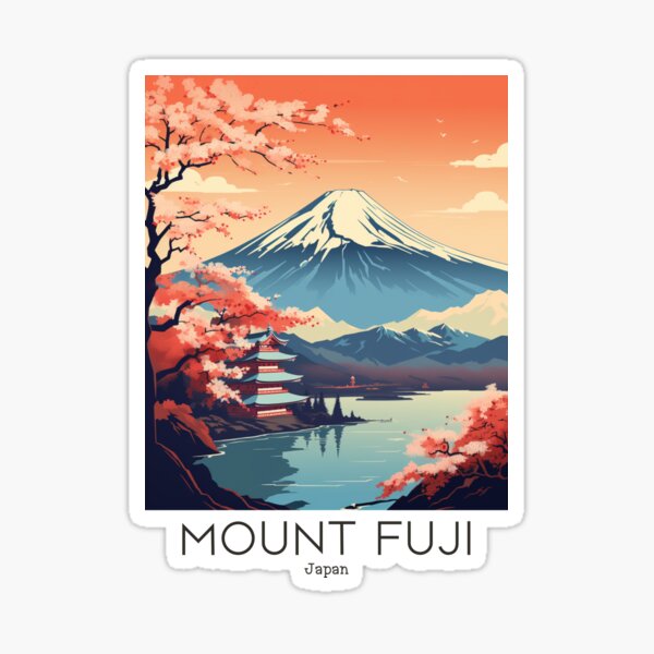 Artikelvorschau, Eine Vintage-Reiseillustration des Mount Fuji - Japan entworfen und verkauft von GoodOldVintage.