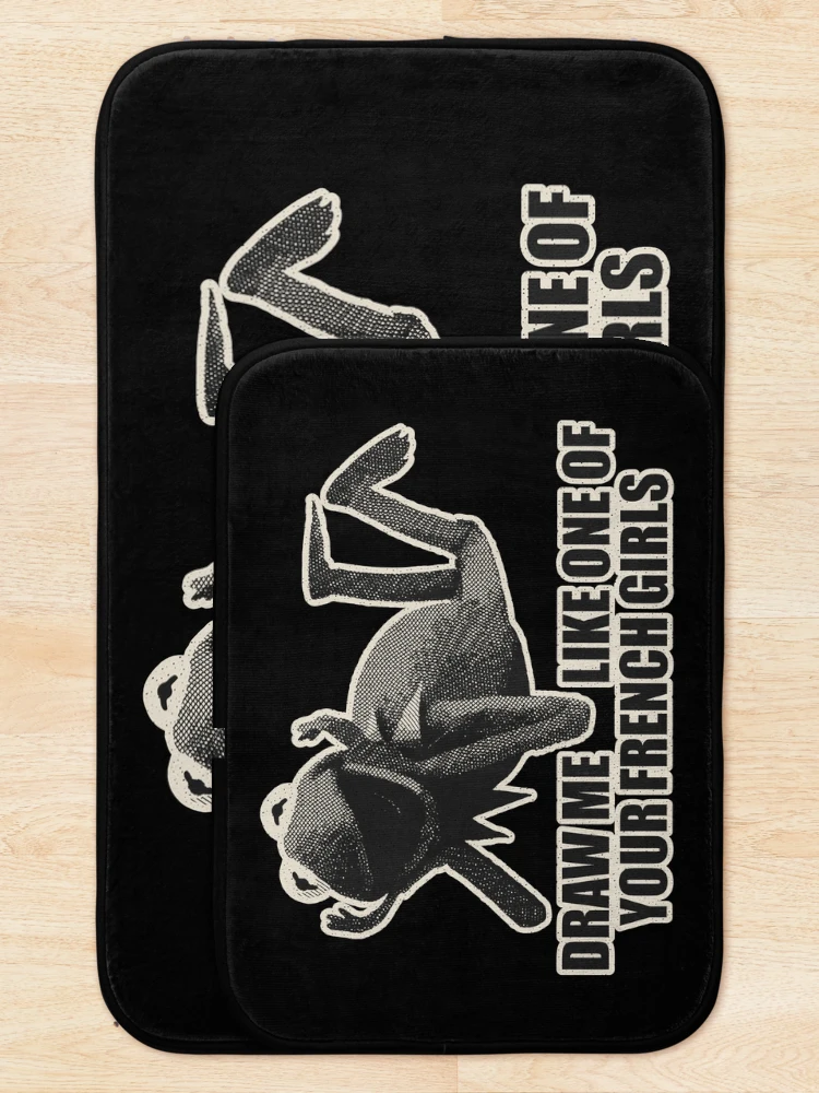 Thumbnail 5 of 6, Bath Mat, Kermit meme designed and sold by RetroPandora.