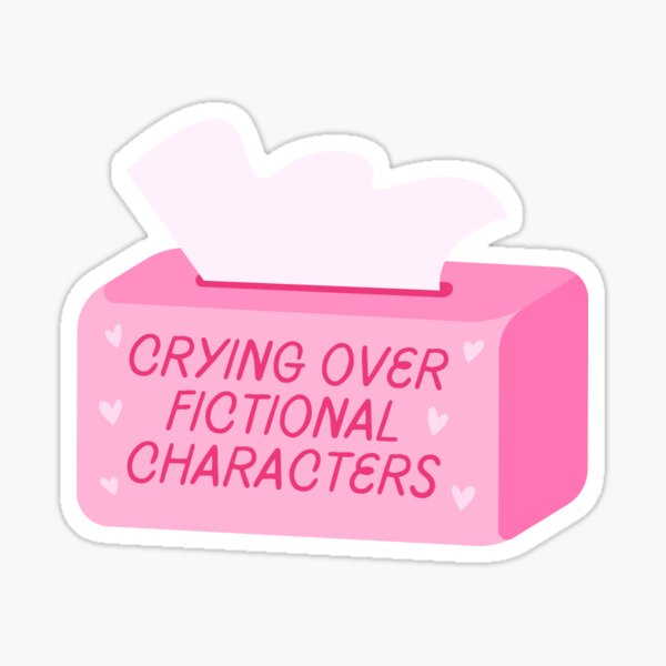 Aperçu de l'œuvre crying over fictional characters pink tissue box créée et vendue par catdiasart.
